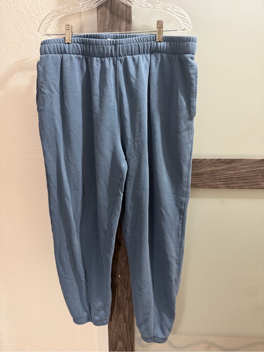 American Eagle Outfitters Dusty Blue Elastic-Waist Joggers